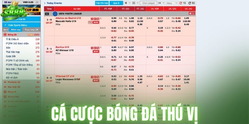 Cá cược bóng đá thú vị tại thể thao S888