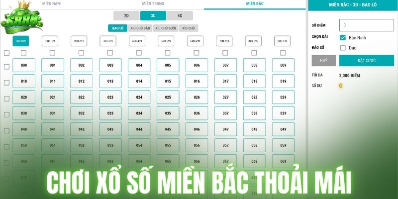 Chơi xổ số miền Bắc thoải mái tại xổ số S888
