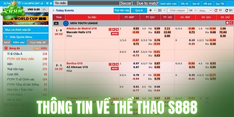 Thông tin về danh mục thể thao S888