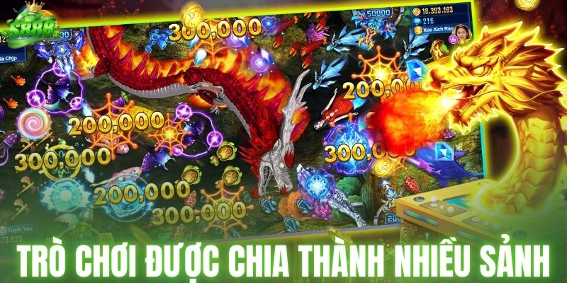 Trò chơi được chia thành nhiều sảnh