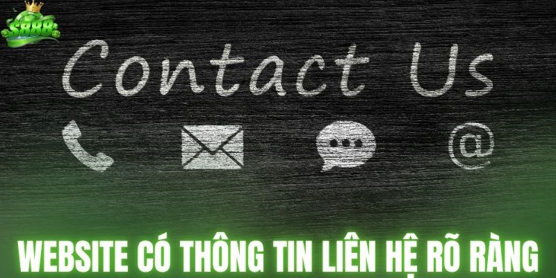 Website có thông tin liên hệ S888 rõ ràng